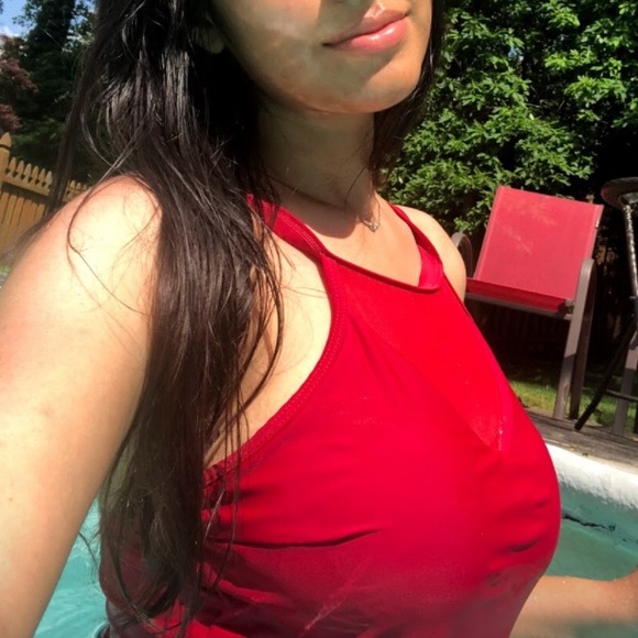 Red One Piece Bathing Suit - Picture 10 of 10